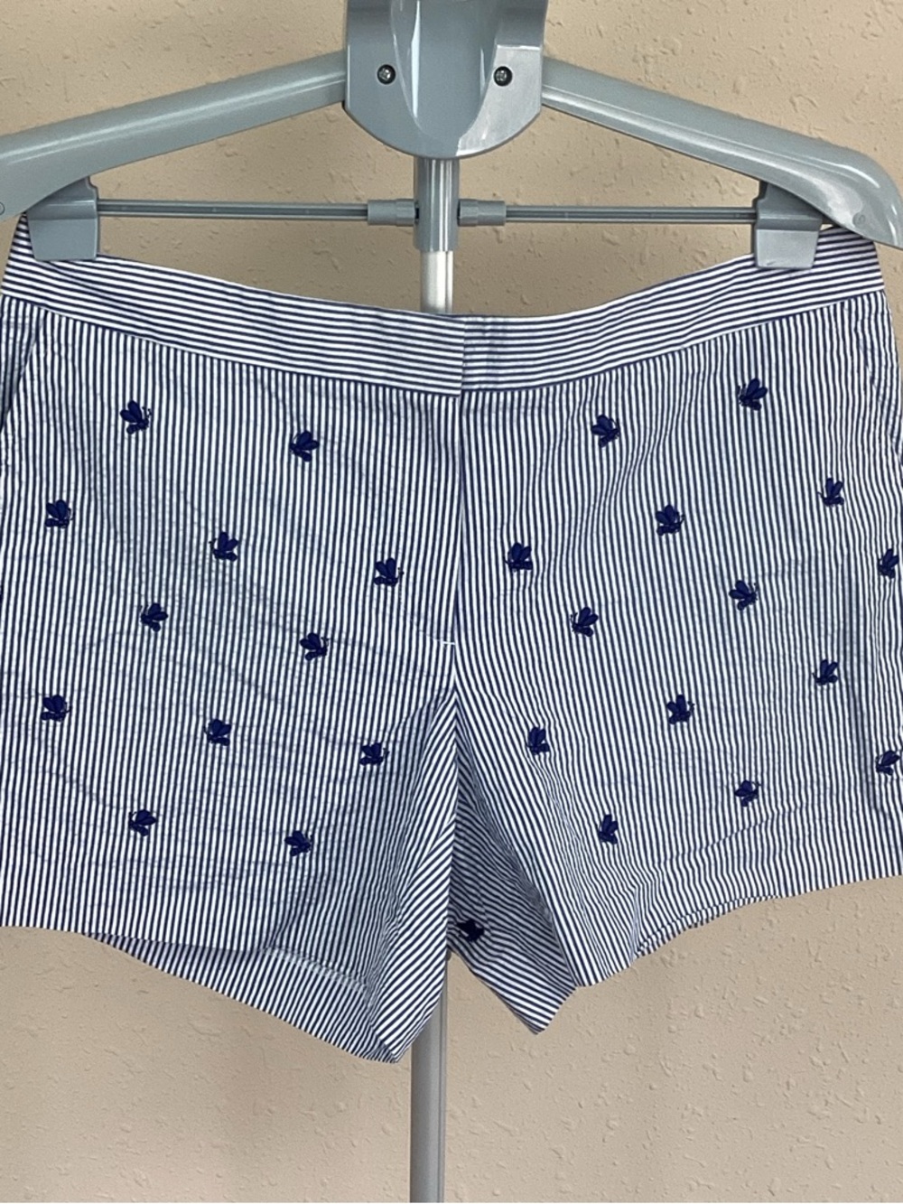 Brooks Brothers Navy and White Striped Embroidered Shorts